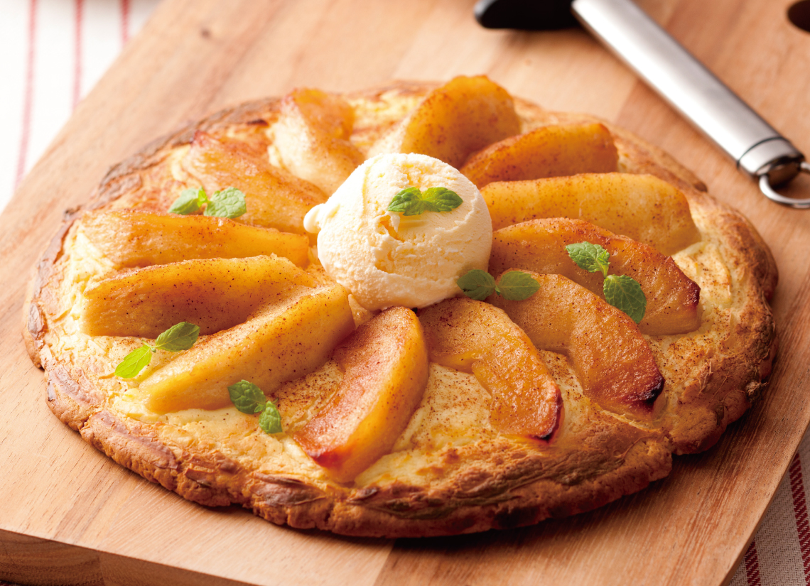 レシピ詳細 りんごとクリームチーズのデザートピザ 美味食彩 平和堂のweb Cooking Cardメニュー